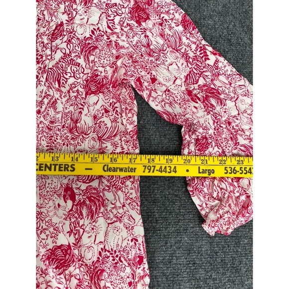 Lilly Pulitzer Raspberry Rouge Animal Magnetism Dress 3/4 Sleeve Rayon Size‎ 0 - Picture 7 of 10